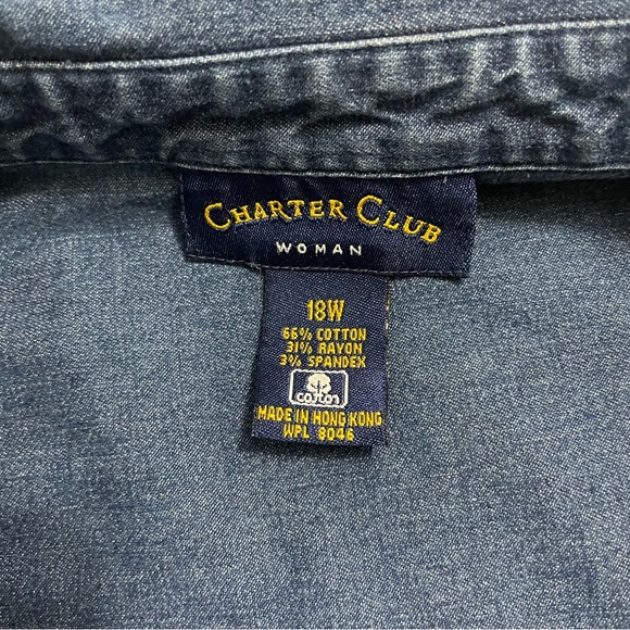 Charter Club Soft Denim Button Down Shirt Women’s  18W - Picture 3 of 8
